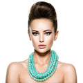 Pearl Necklace Set Stylish Trendy Mint Jewelry Accessory