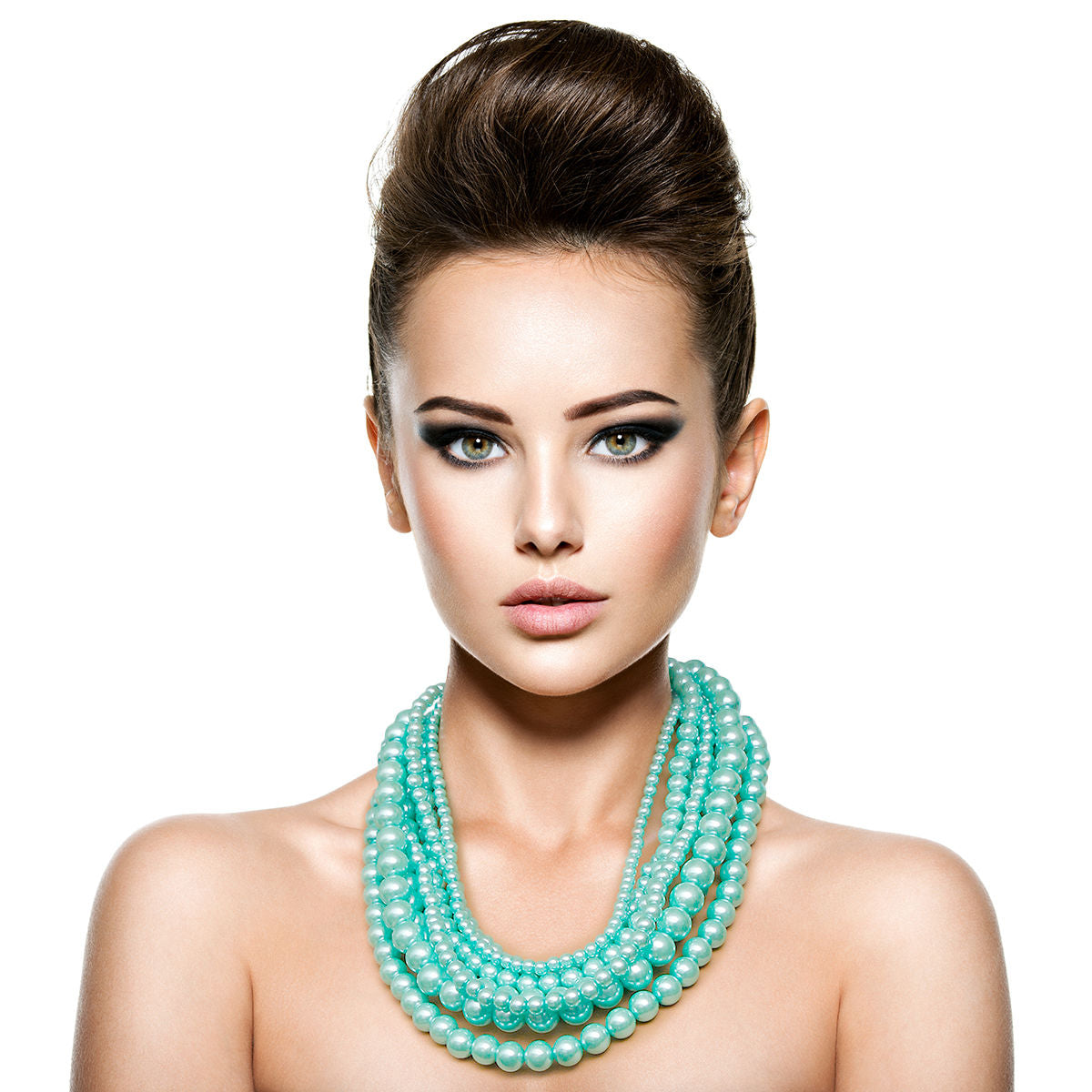 Pearl Necklace Set Stylish Trendy Mint Jewelry Accessory