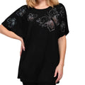 Women’s Bat Wing Sleeve T-Shirt Black Butterfly Casual Stylish Top