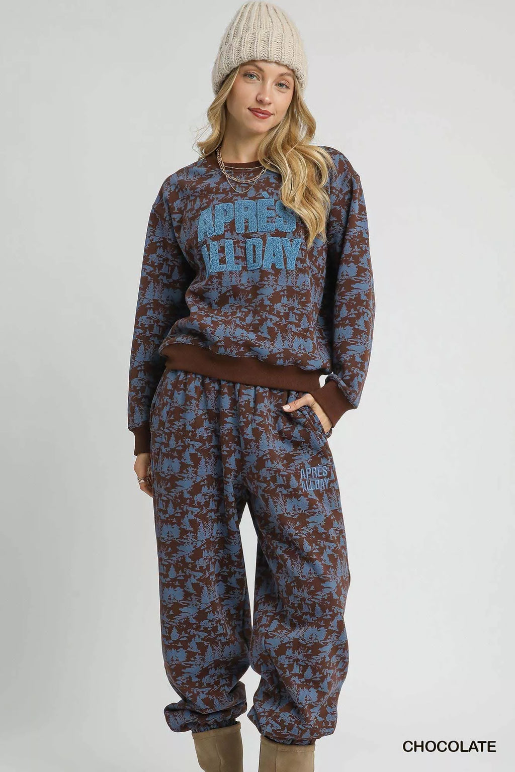 Scenic Print Cropped Sweatshirt