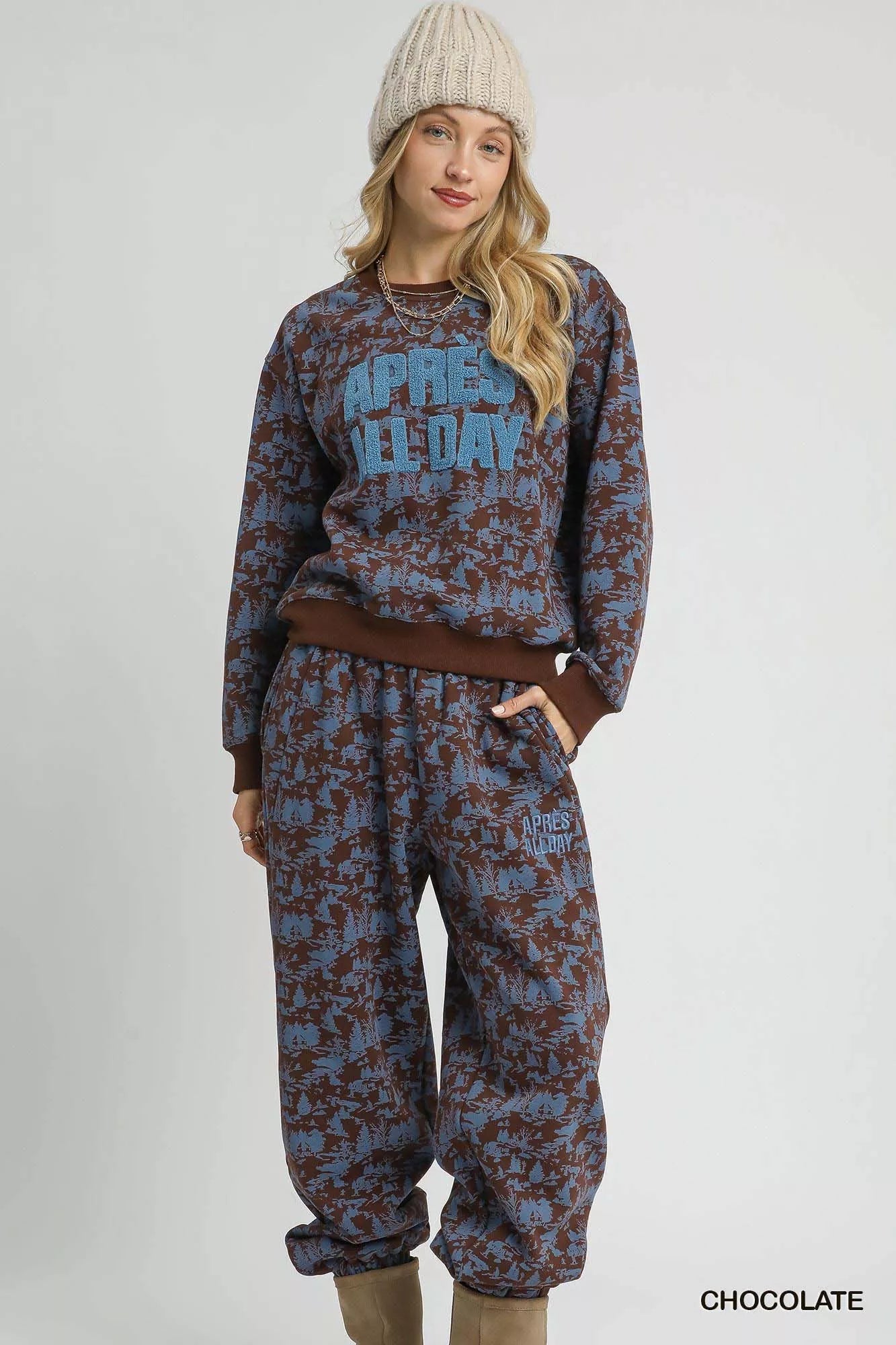Scenic Print Cropped Sweatshirt