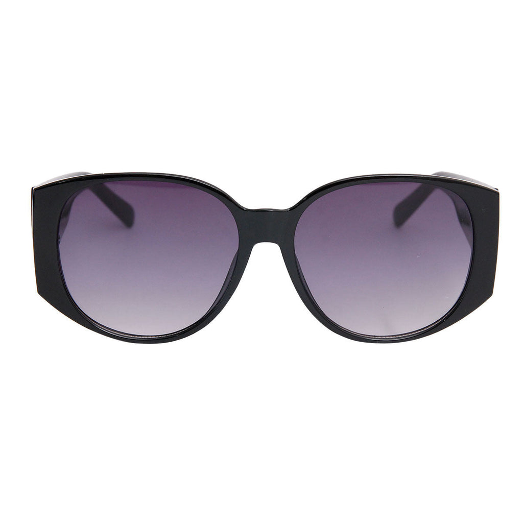 Sunglasses Black Rounded Wide Arm Stylish Fashion Accessory