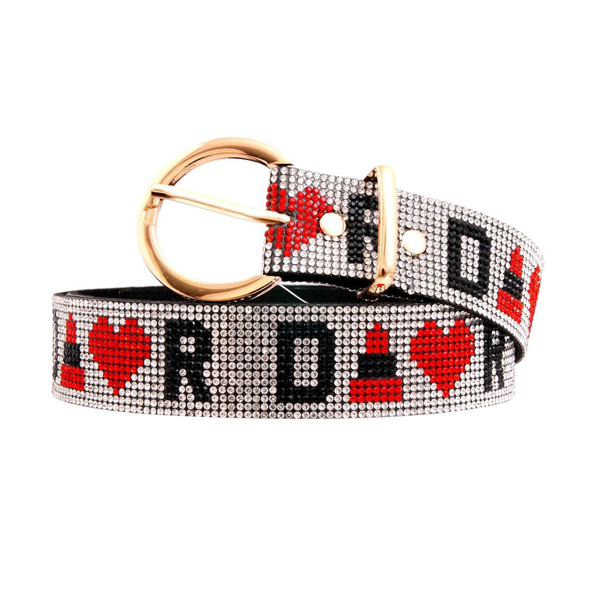 Statement Red Rhinestone Belt Bespoke Inspired Stylish Accessory