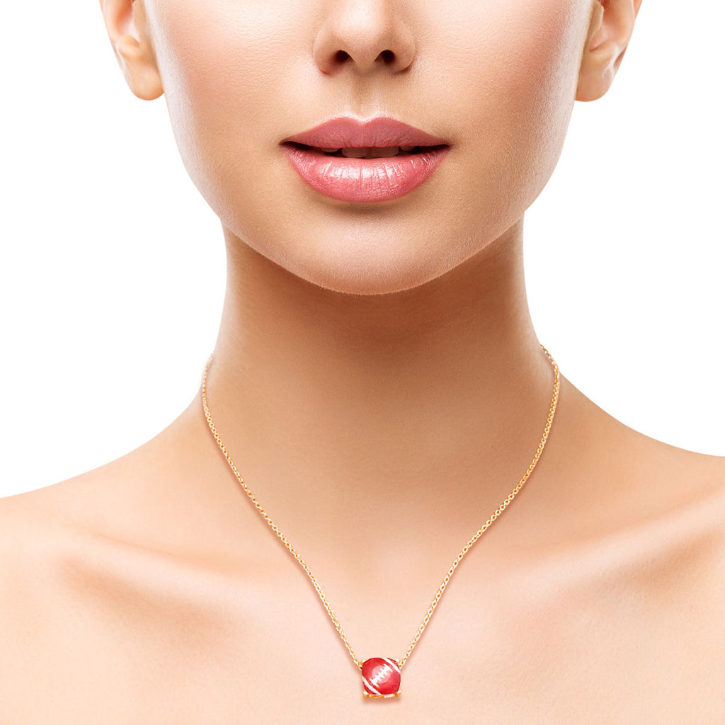 Statement Gold Cushion Cut Football Necklace Stylish Jewelry Accessory