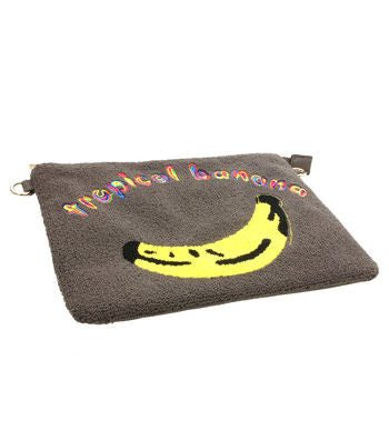 Fashion Handbag Gray Banana Clutch Stylish Chic Accessory
