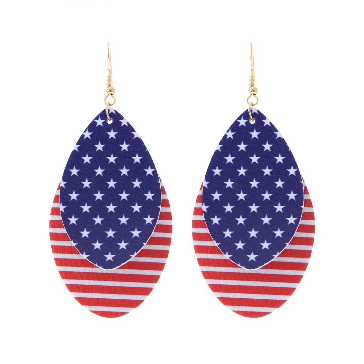Teardrop Layer Earrings American Flag Stylish Statement Jewelry