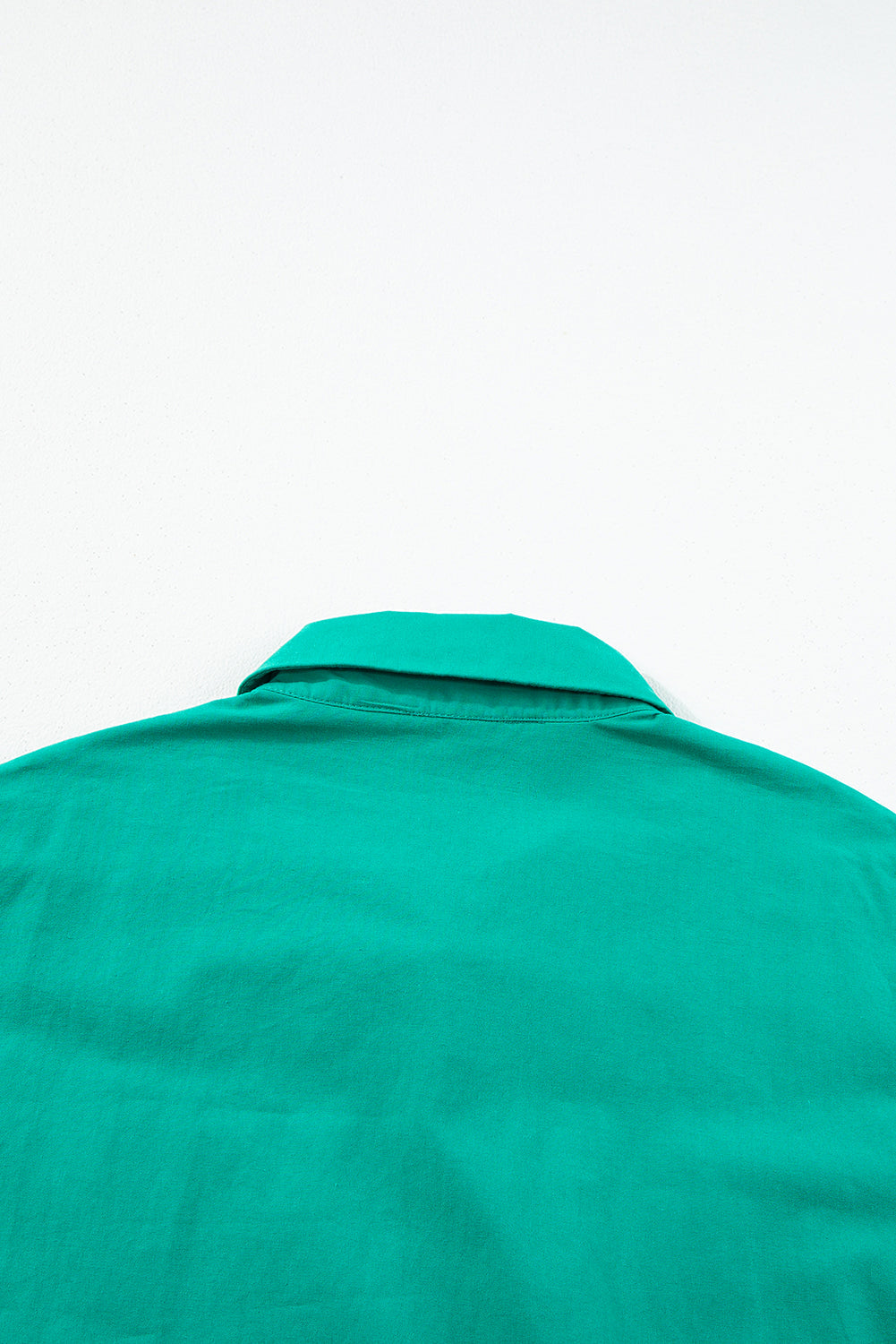 Bright Green Shirred Ruffle Sleeve Button Up Short Dress