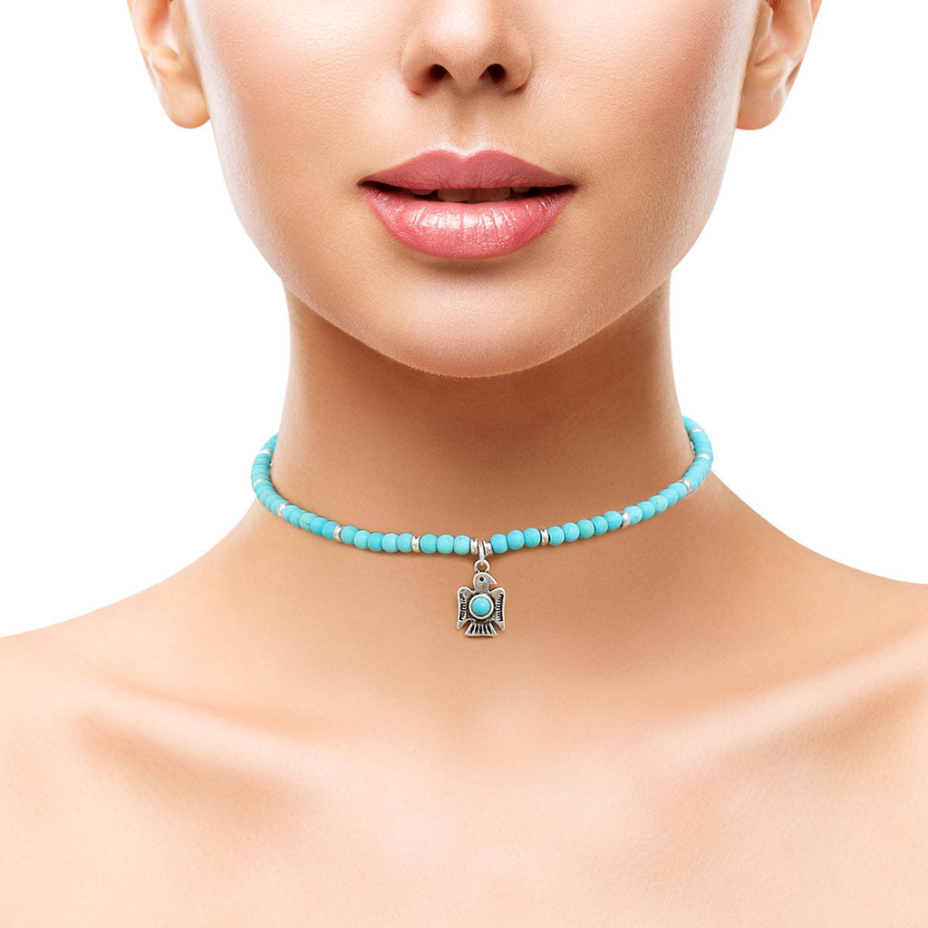 Natural Stone Thunderbird Bracelet Turquoise Stylish Statement Jewelry