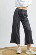 Drawstring Wide Leg Cropped Pants