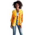 Women’s Kimono Mustard Poppy Flower Stylish Casual Layered Top