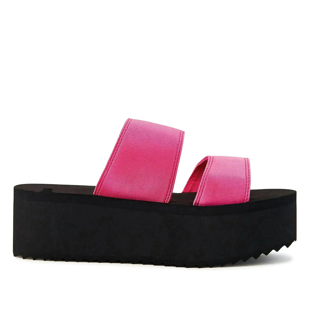 Women's Platform Sandal 2 Band Neon Pink