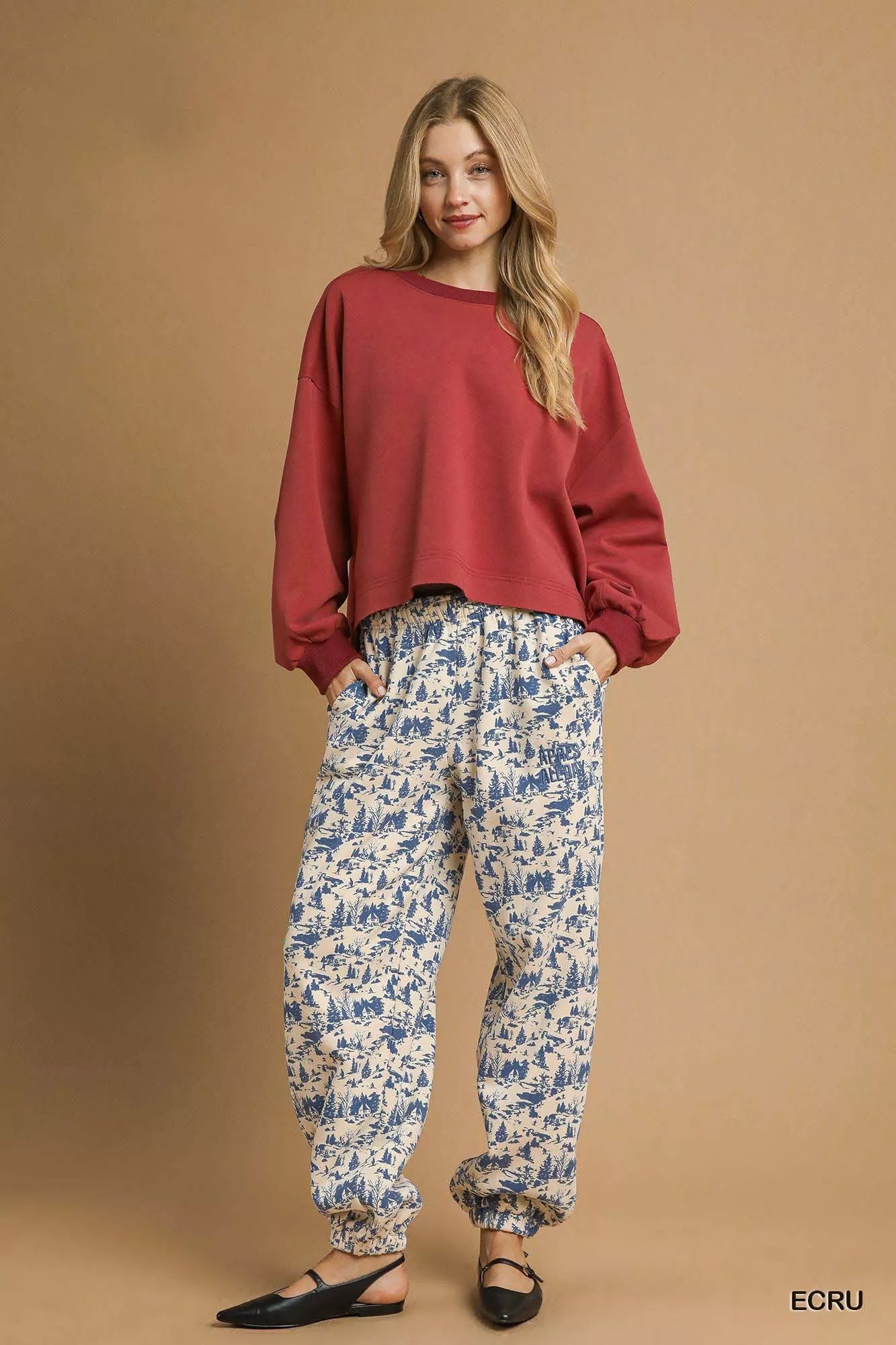 Scenic Print Casual Sweatpants