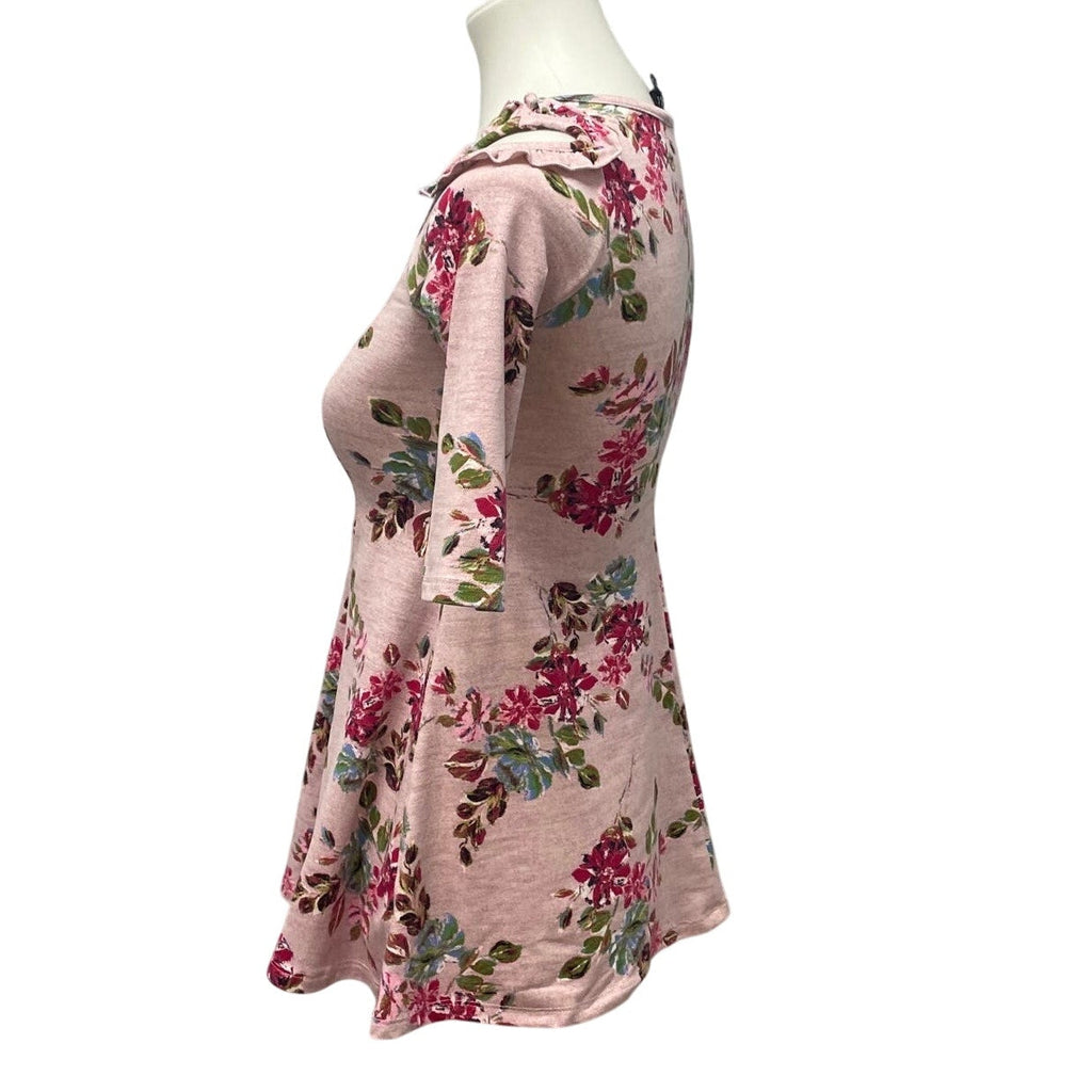 Lilt Womens Size 6 Cold Shoulder Long Sleeve Knee Length Floral Fit Flare Dress