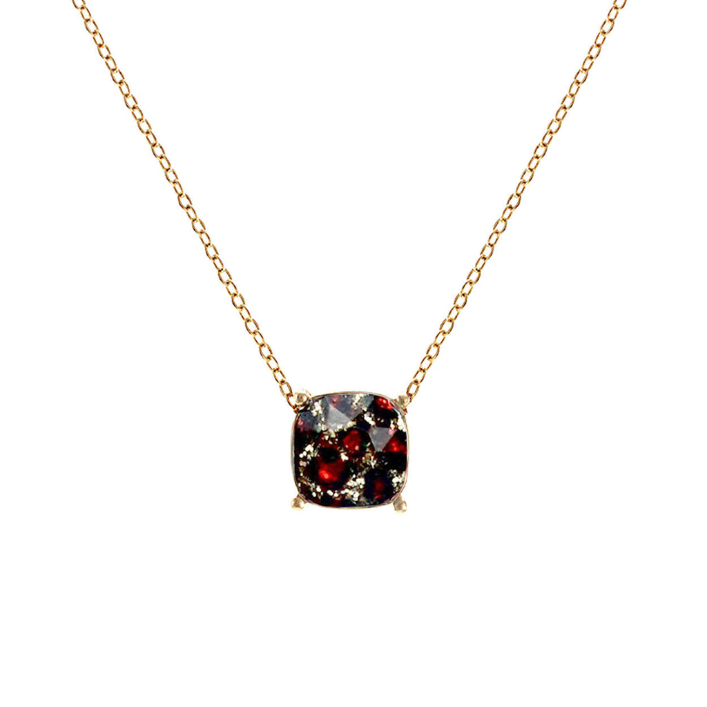 Statement Leopard Print Glitter Necklace in Gold Tone, Trendy Fashion Jewelry