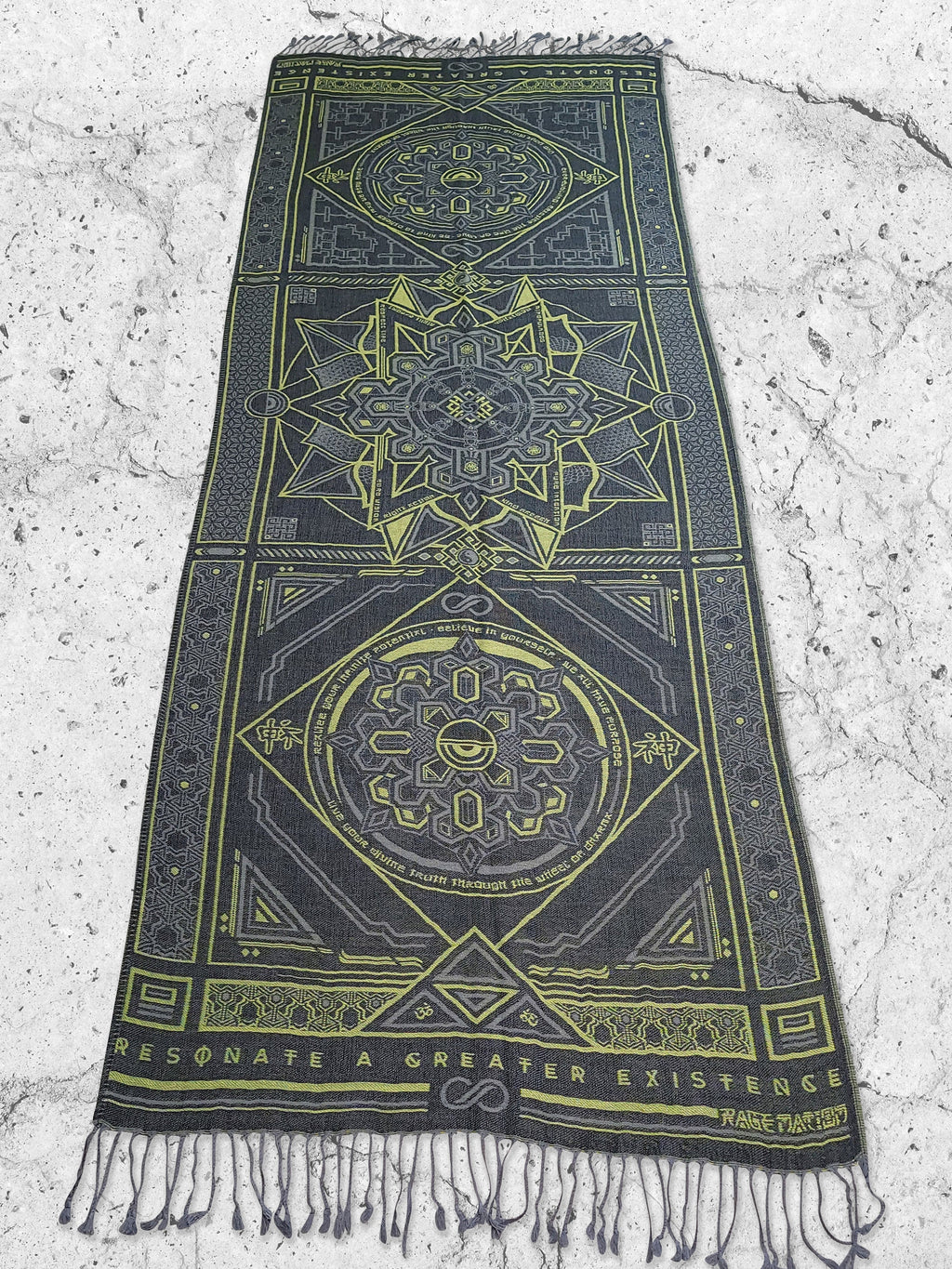 DHARMA V2 • Grey/Neon Yellow Festival Shawl