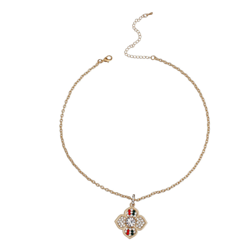 Statement Necklace Striped Flower Splash Stylish Luxury Jewelry