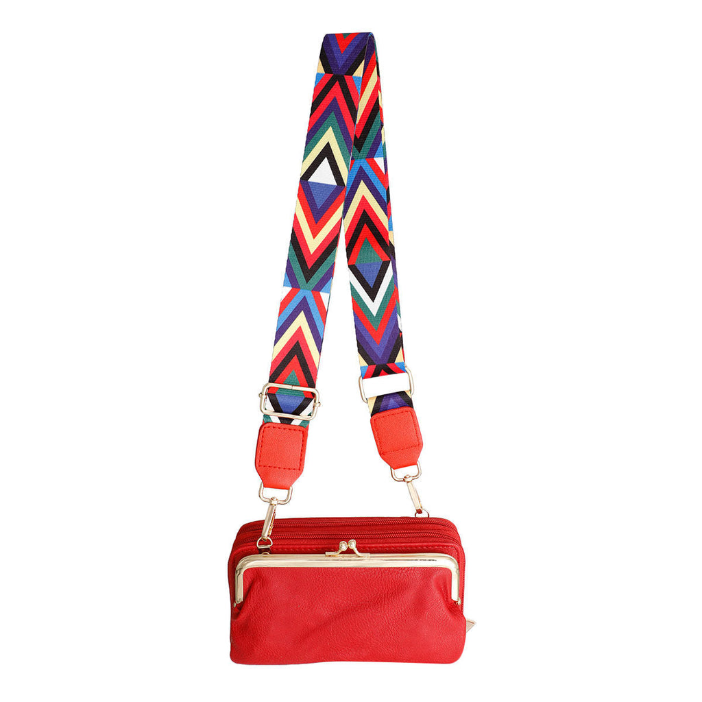 Bag Strap Multi Chevron Red Stylish Accessory
