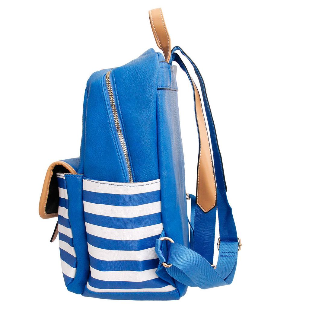 Backpack Blue and White Stripe Casual Stylish Accessory