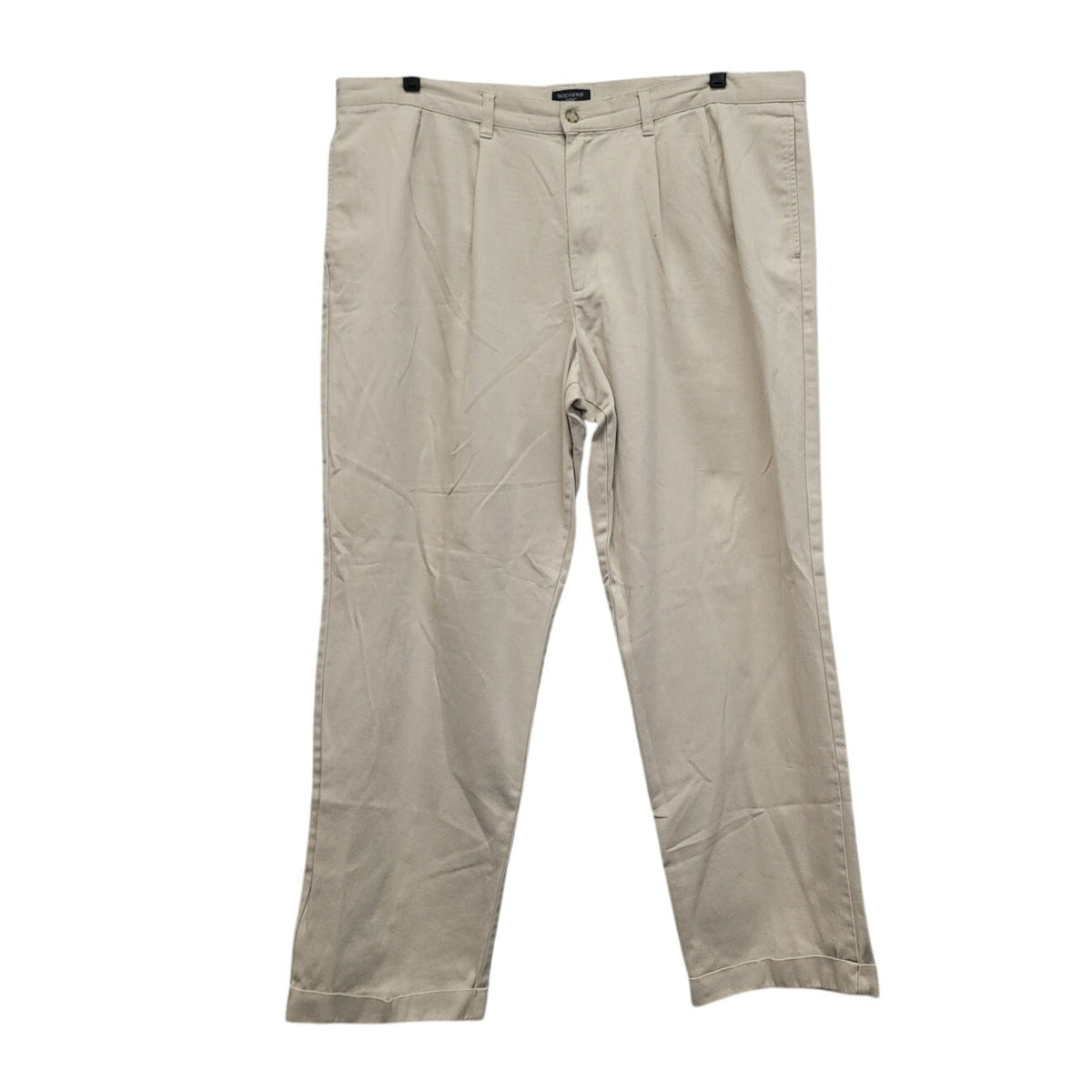 Dockers Mens 42 X 32 100% Cotton Pleated Front Hemmed Dress Pants w Pockets