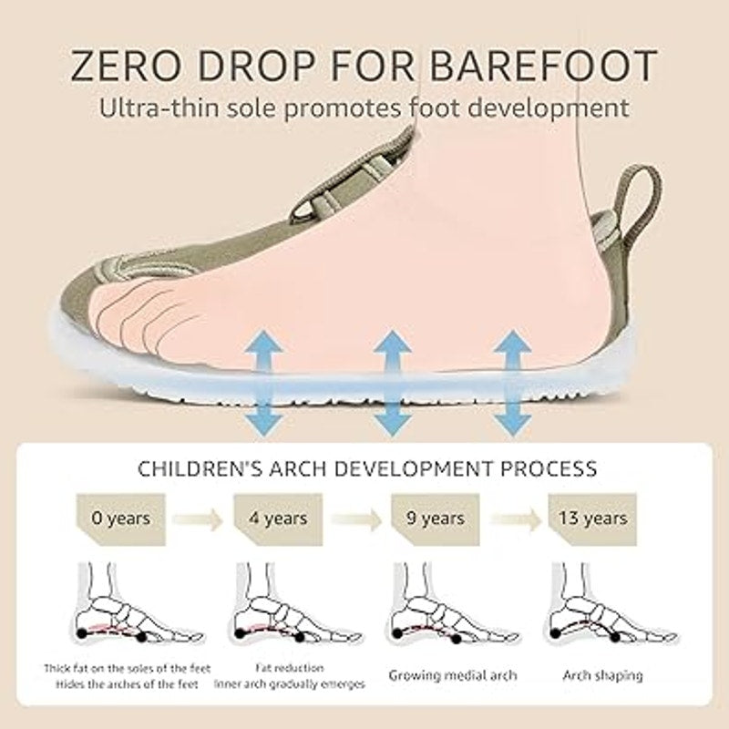 STQ Kids Toddler Boys 6 Green Hook Loop Wide Toe Box Non Slip Zero Drop Shoes