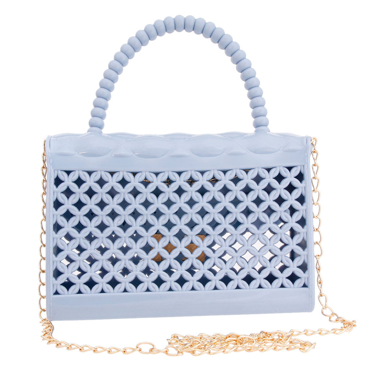 Fashion Handbag Light Blue Jelly Mini Crossbody Top Handle Stylish Chic