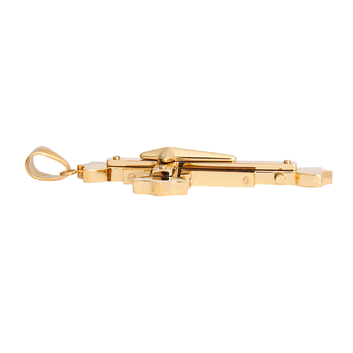 Cross Pendant Gold Stainless Steel Stylish Jewelry Accessory