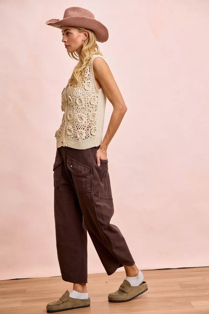 Washed Terry Pants with Pockets