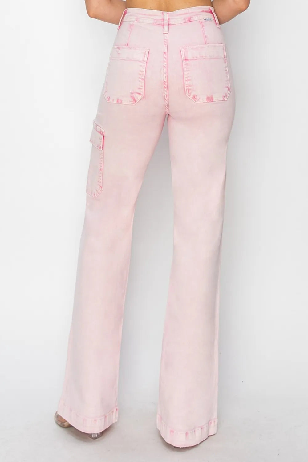 Full Size High Rise Cargo Pocket Jeans