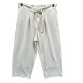 DKNY Womens Large PolySpandex Pleated Front Belted Capri Pants w Pockets