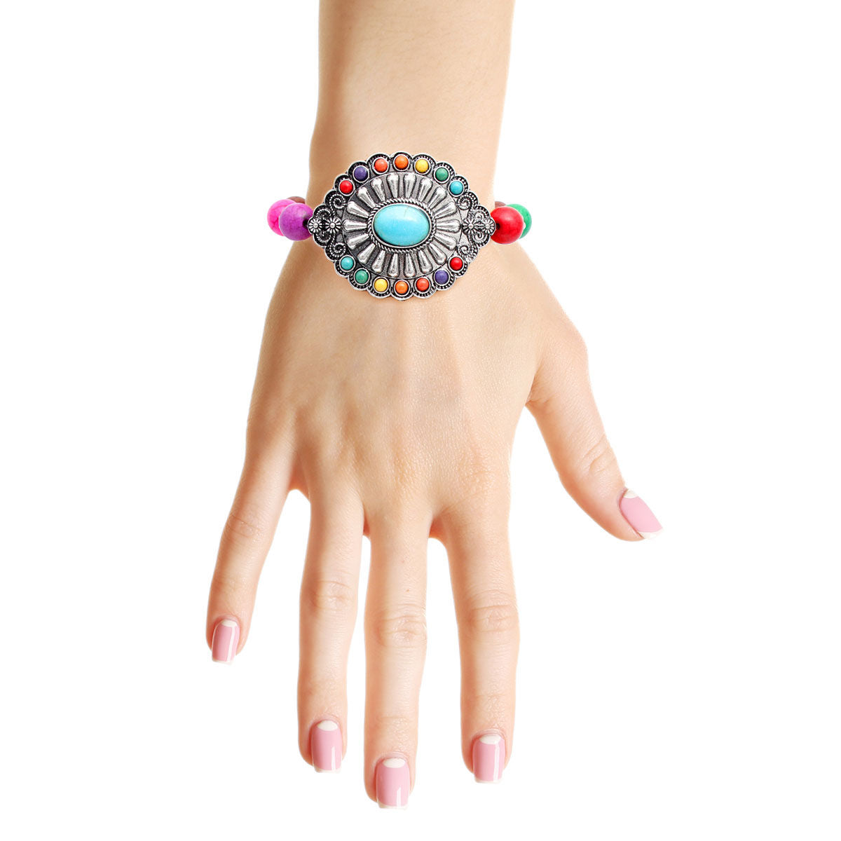 Turquoise Bead Bracelet Multi Cracked Trendy Fashion Jewelry