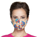 Fashion Face Mask with Blue Leaves Print, Stylish and Trendy Accessory