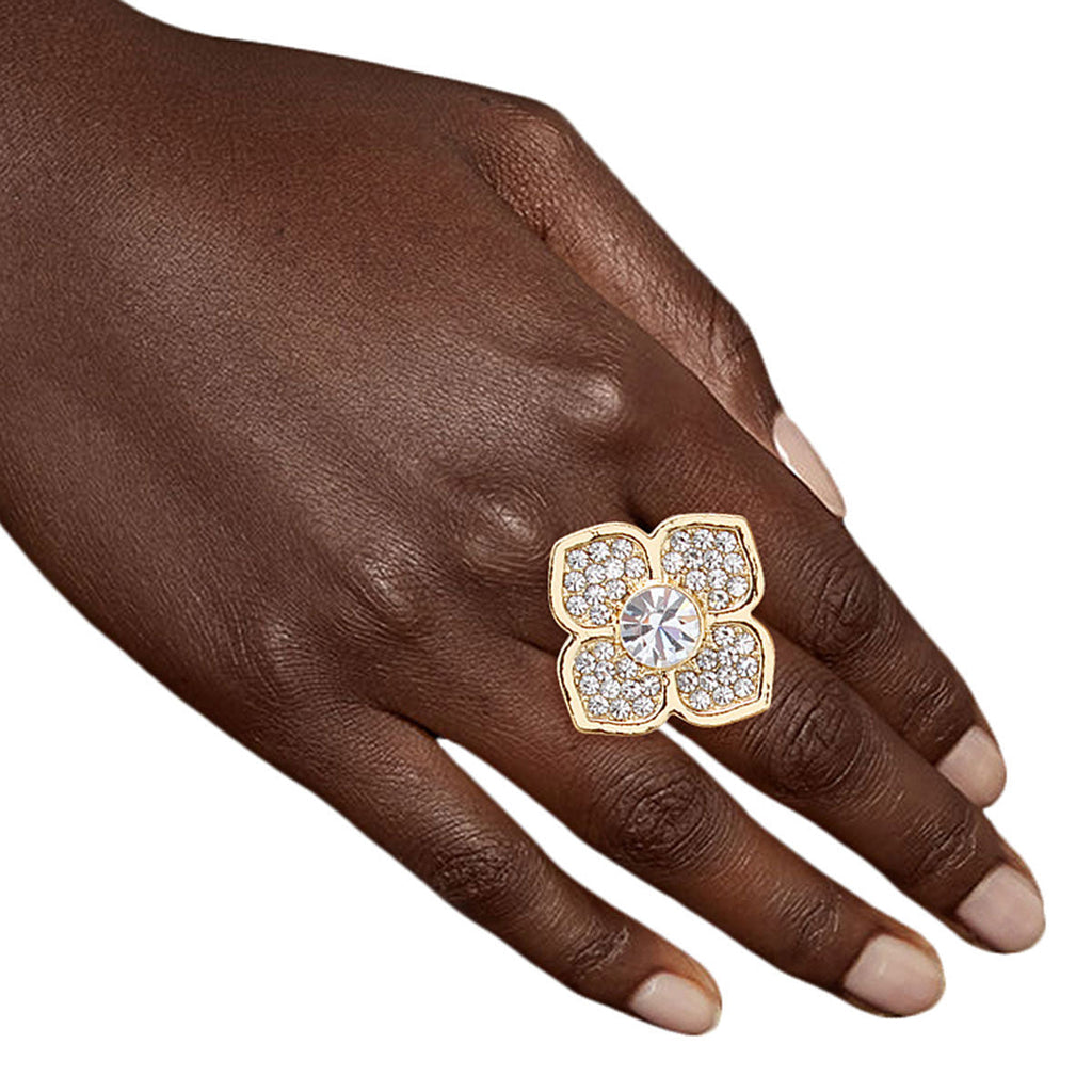 Flower Ring Golden Garden Stylish Statement Jewelry Accessory