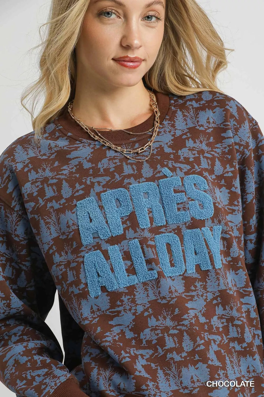 Scenic Print Cropped Sweatshirt