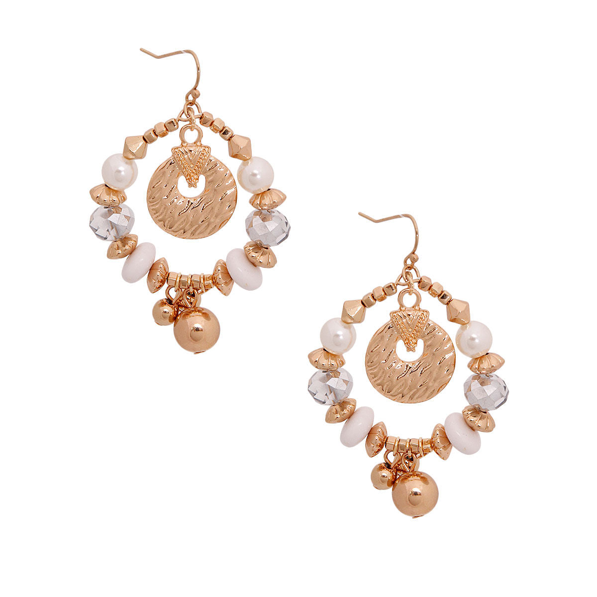 Oval Gold Beaded Earrings Stylish Statement Jewelry