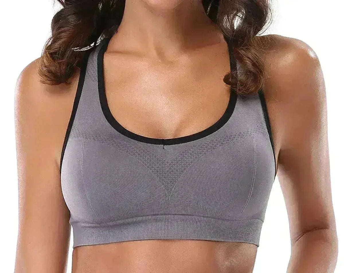 Women’s Stylish Racerback Athletic Sports Bra | Padded Seamless High I
