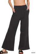 Cotton Slub Wide Leg Pants