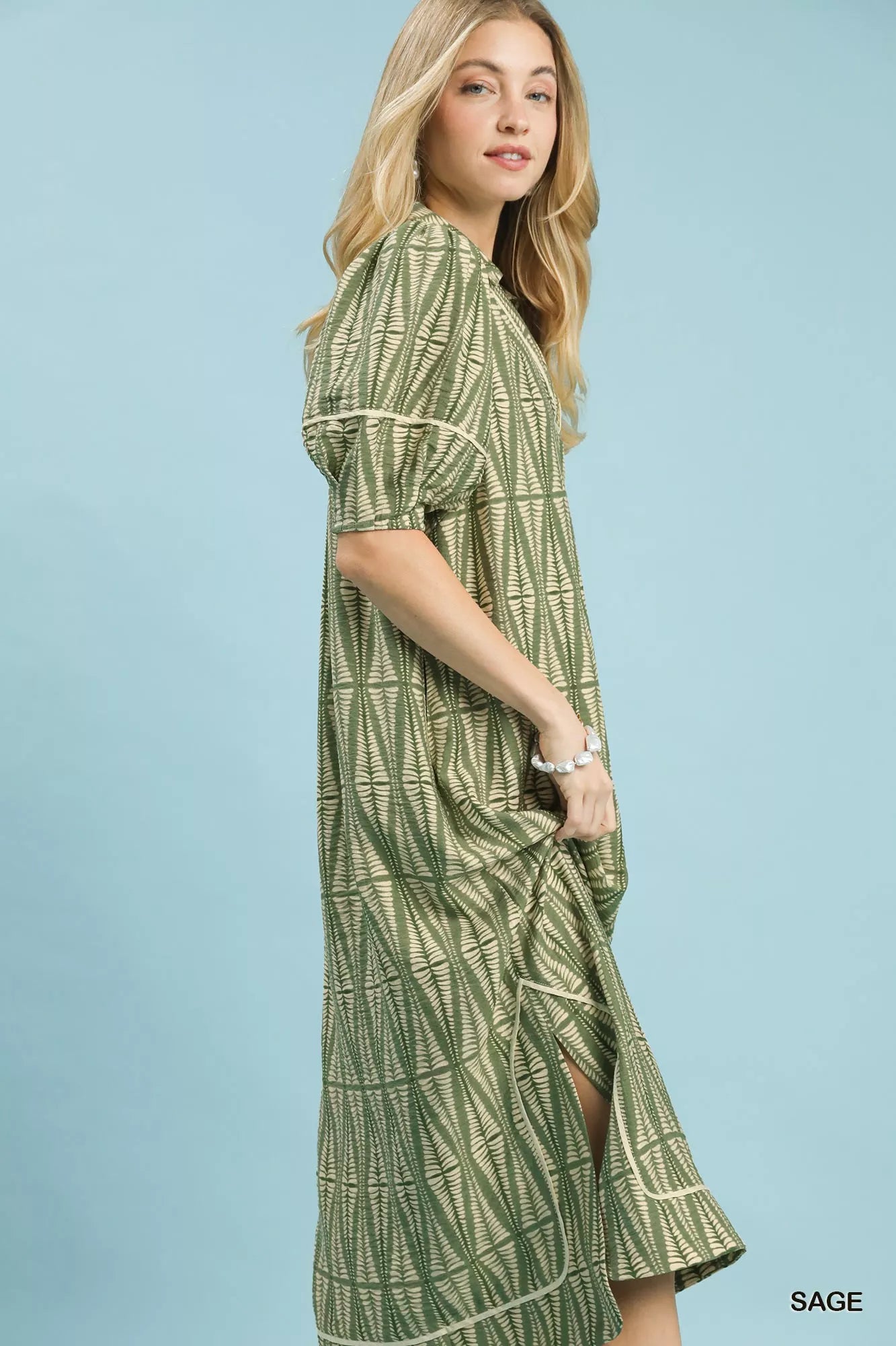 Geometric Print Midi Dress