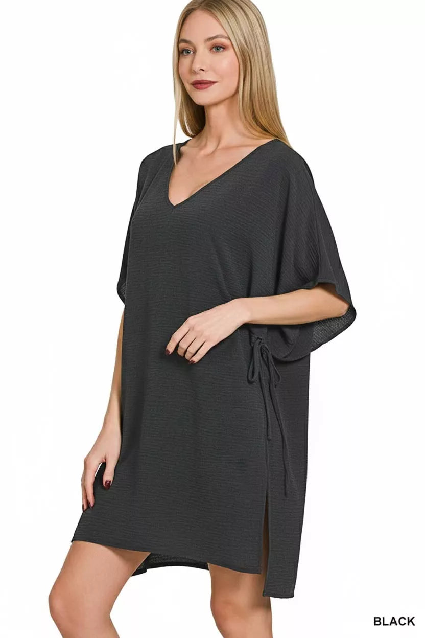 Woven Airflow Tie Side Cover Up