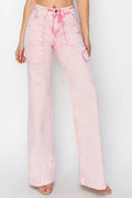 Full Size High Rise Cargo Pocket Jeans