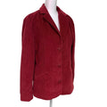 LL Bean Womens 14 Regular Cotton Blend Red Corduroy Long Sleeve Button Up Jacket