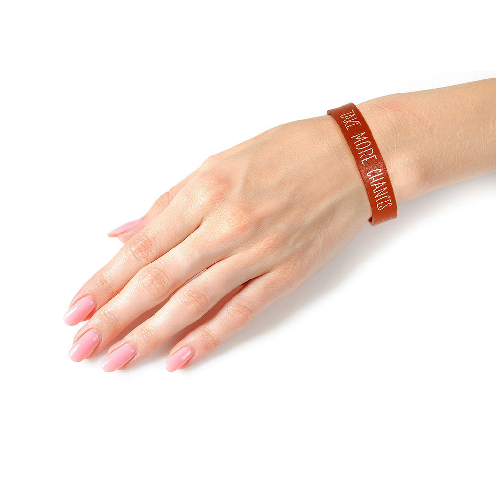 Brown Casual Stylish Bracelet TAKE MORE CHANCES Statement Jewelry