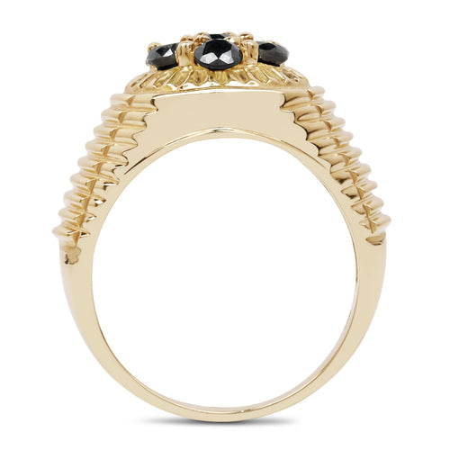 0.91 Carat Genuine Black Diamond .925 Sterling Silver Ring