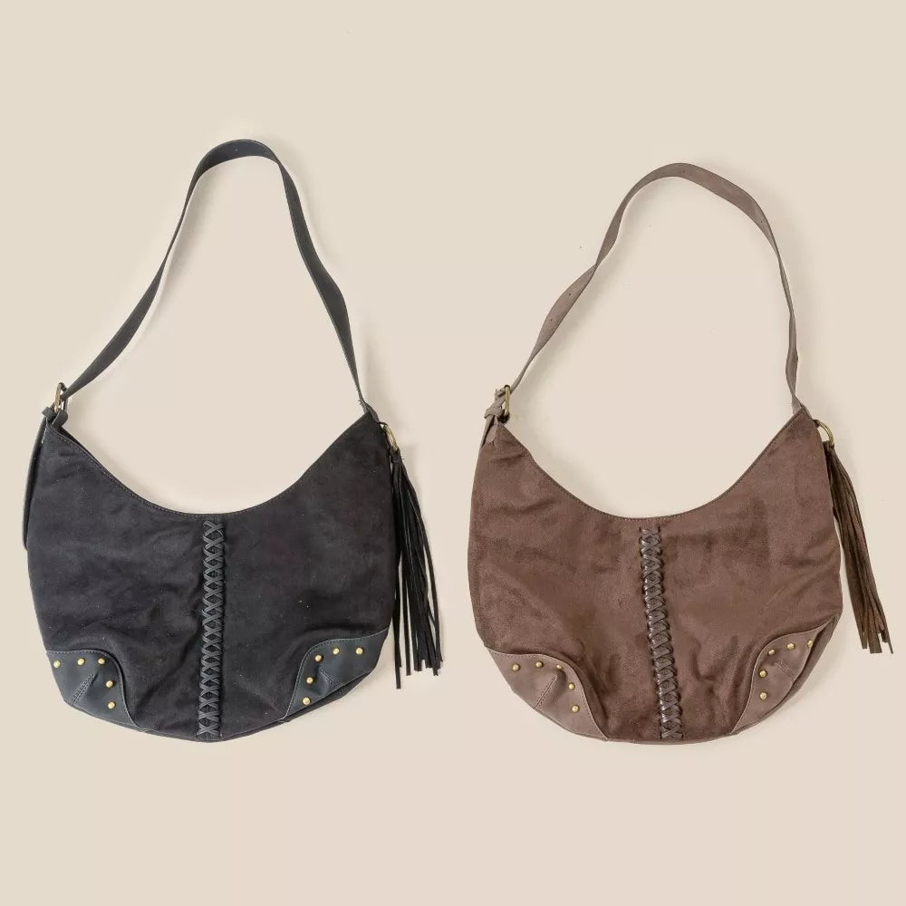 Braided Detail Hobo Shoulder Bag
