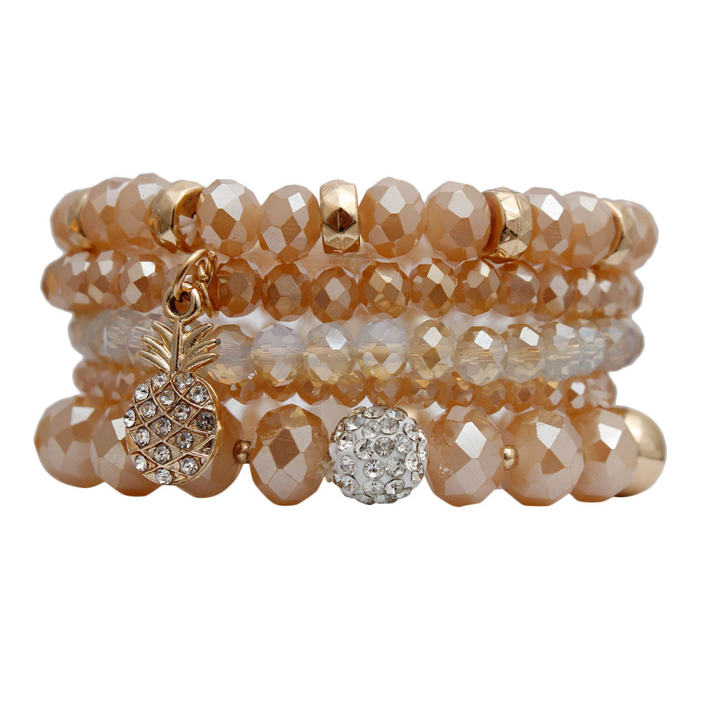 Charm Bracelets Light Brown Pineapple Stylish Fashion Jewelry Accessory