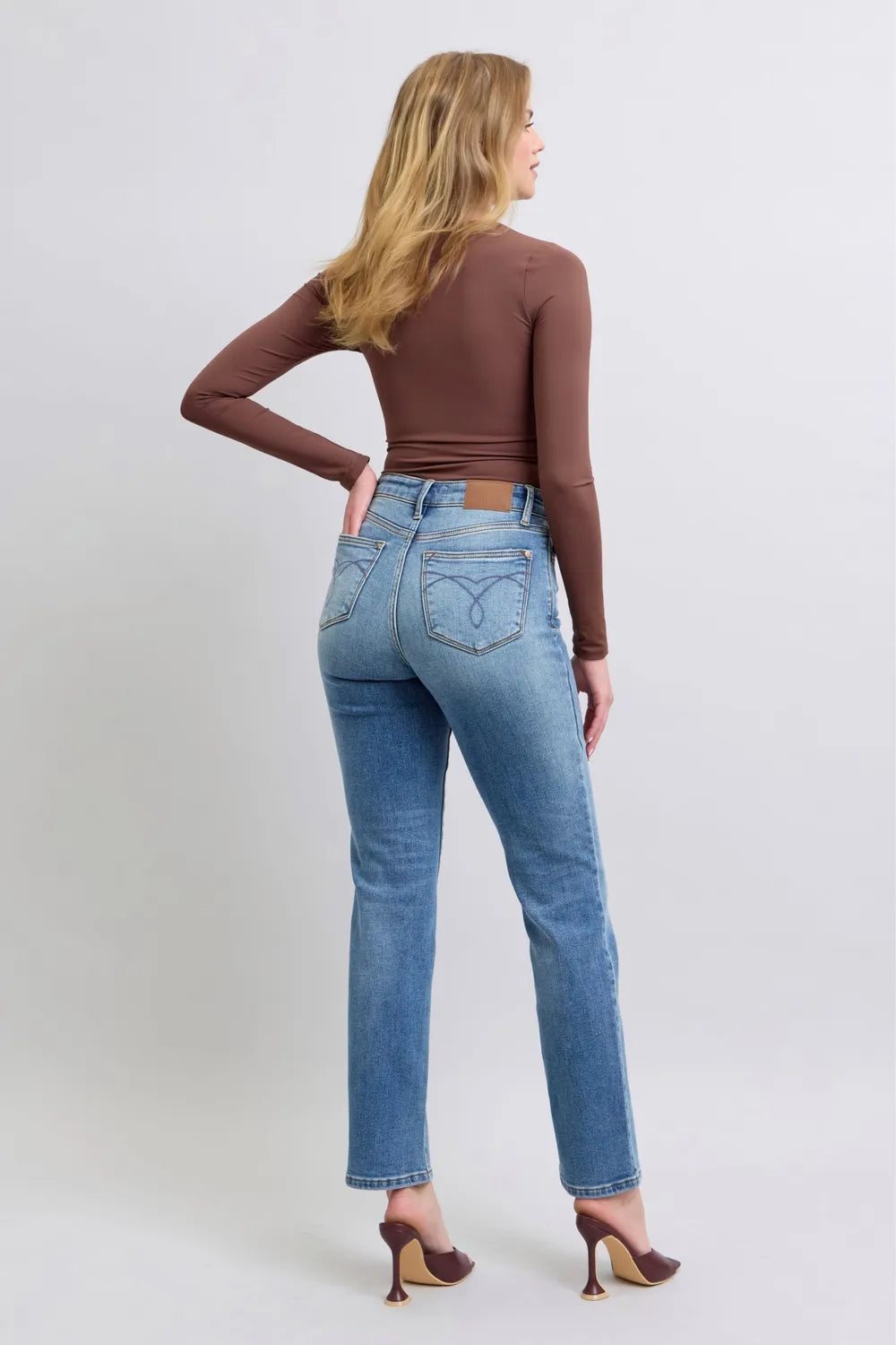 Full Size Run Vintage Wash Thermal Straight Jeans