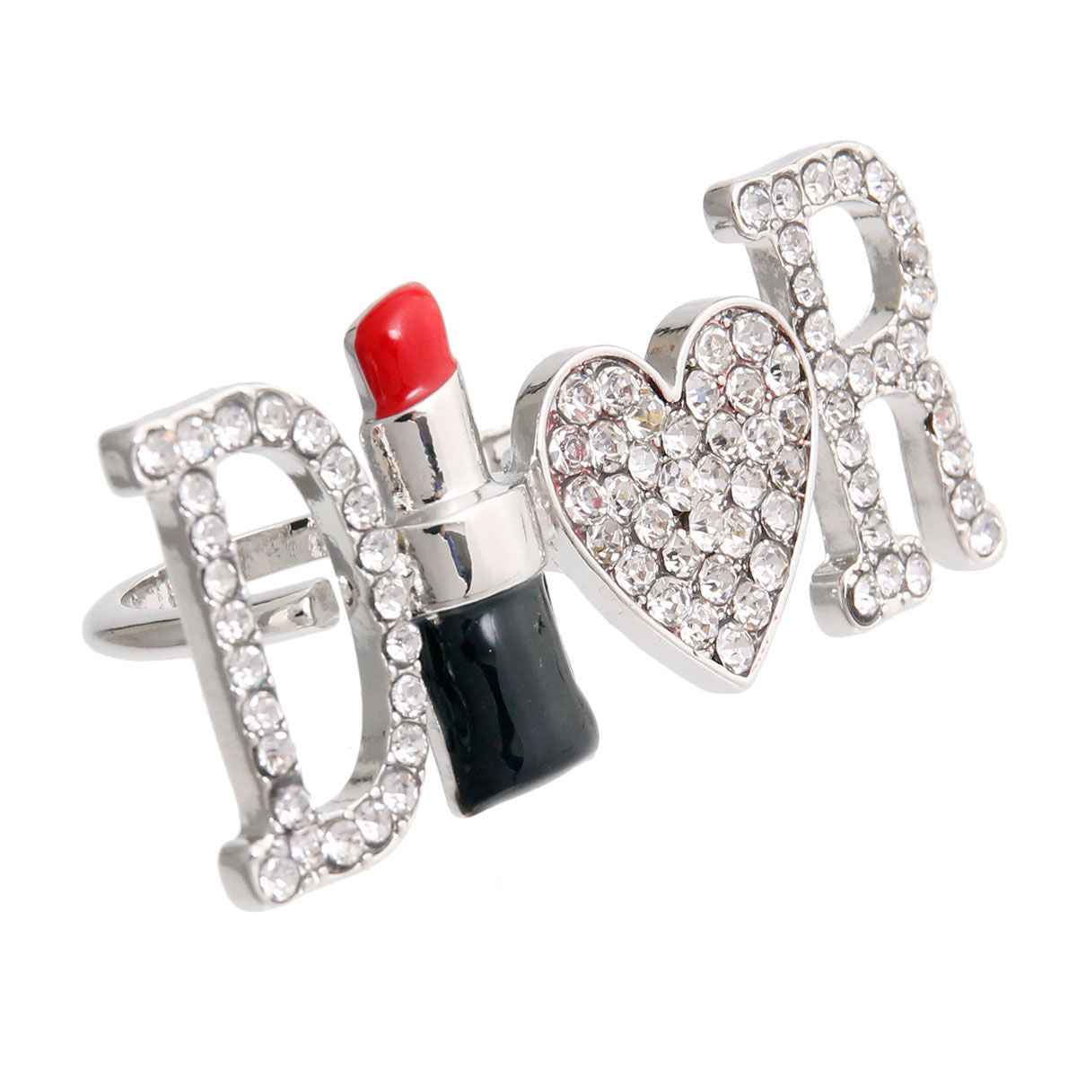 Statement Silver 2 Finger Ring Stylish Fashion Jewelry