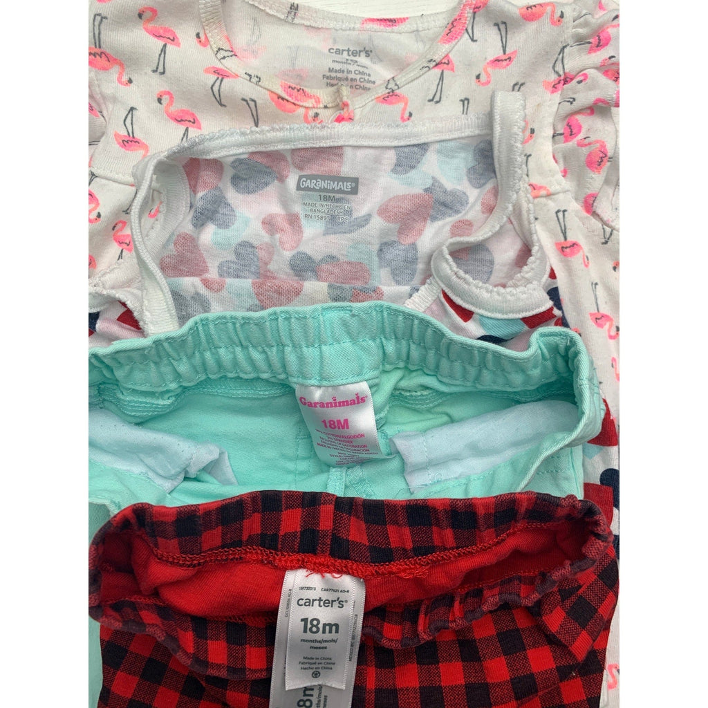 Lot of 11 DKNY Carters Baby Girls 18 Mos Short Sleeve Shirts Pants Sleepers
