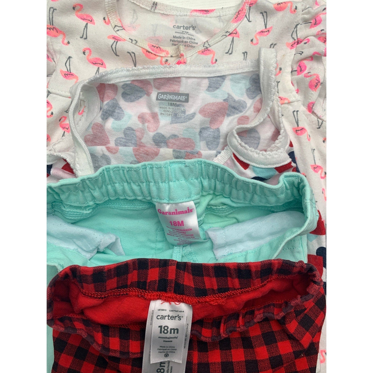 Lot of 11 DKNY Carters Baby Girls 18 Mos Short Sleeve Shirts Pants Sleepers
