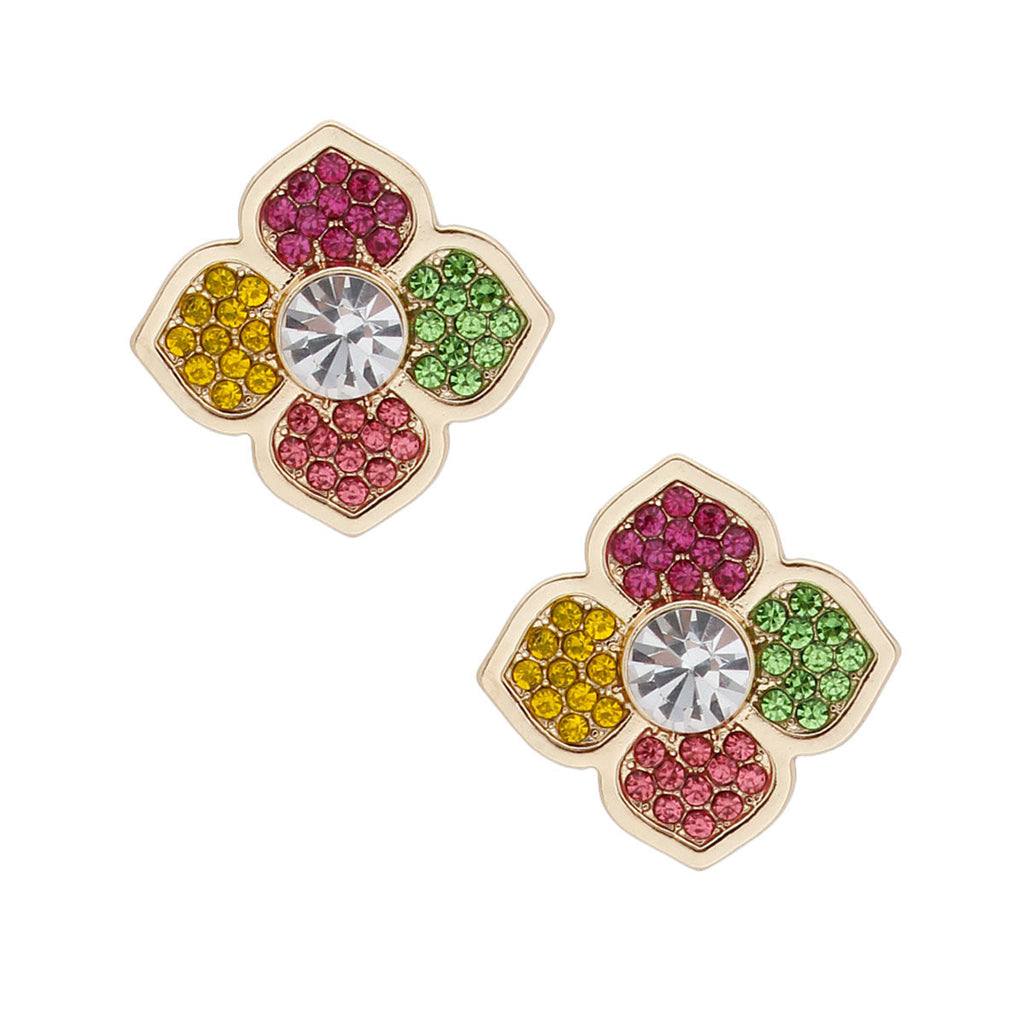 Flower Stud Earrings Multi-Color Stylish Statement Jewelry