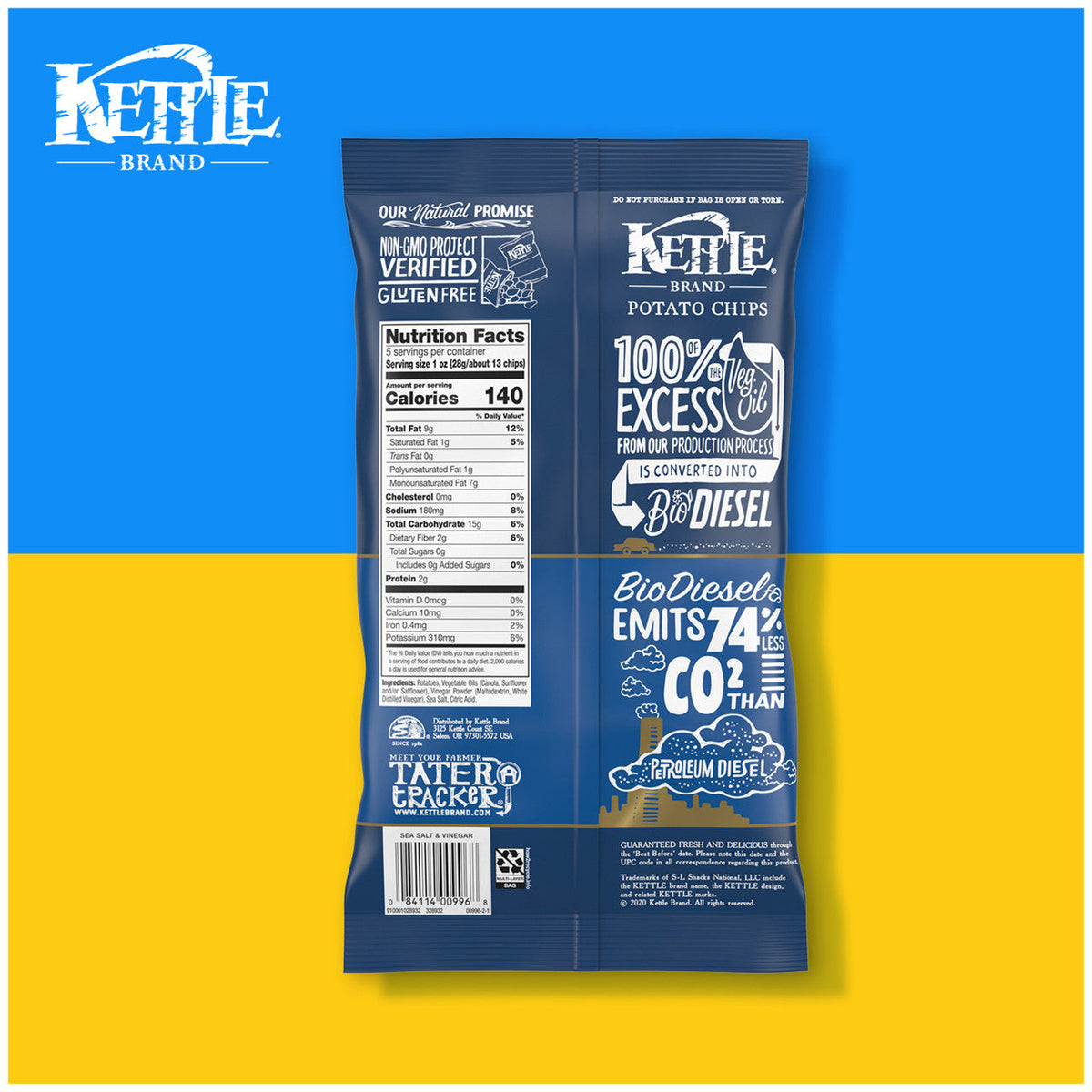 Kettle Chips Salt & Vinegar Potato Chips (15x5 Oz)